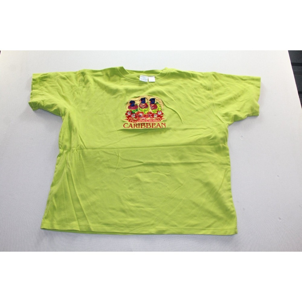Princess Cruises Caribbean T-Shirt Mens L Green Crew Neck Short Sleeve